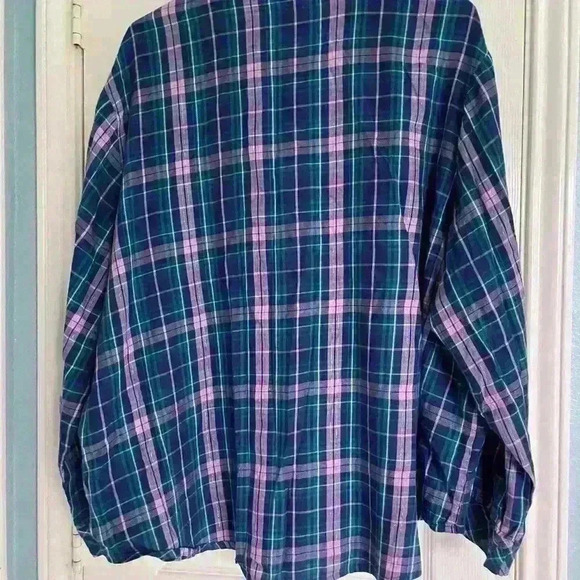 Victoria Secret Pink Blue Plaid flannel pajama top size XXL. - Picture 2 of 3